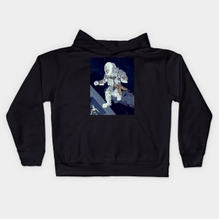 Astronaut, zero G Space pirate raid. Kids Hoodie